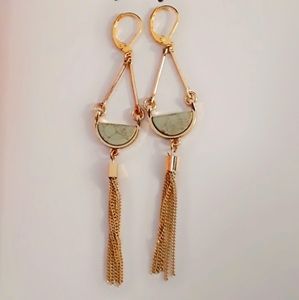 Leverback 14k gold plated Earrings grey stone New Handmade